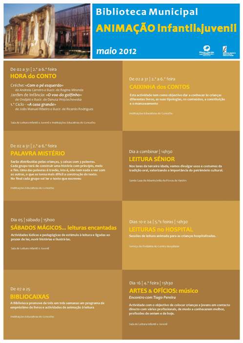 Actividades de Anima��o<br> Infantil e Juvenil<br>Maio 2012